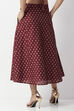 Maroon Art Silk Foil Printed Flared Skirt image number 5
