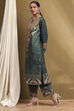 Teal Printed Straight Winter wear Kurta Set image number 3