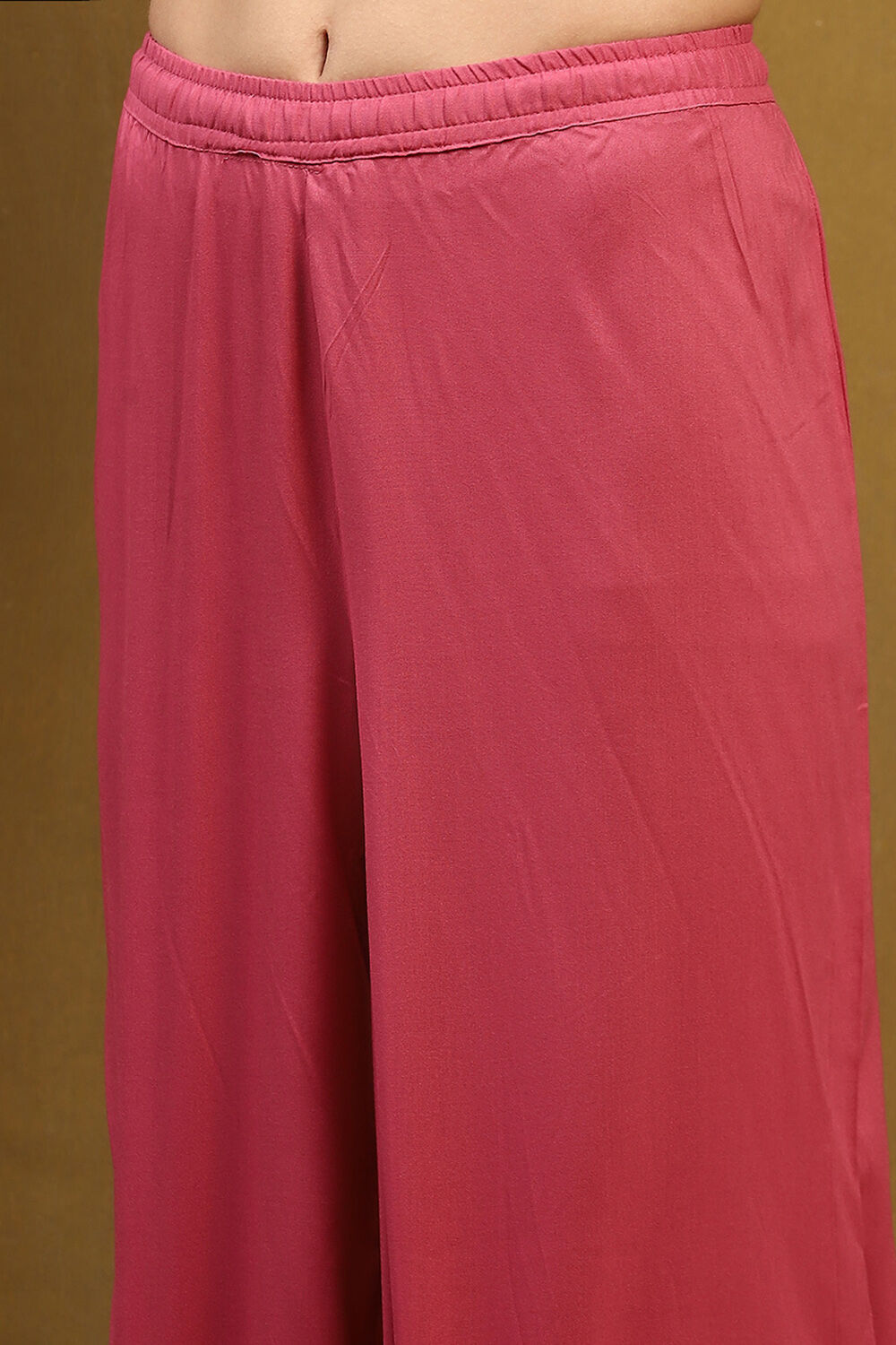 Old Rose-Toned Zari Cotton Embroidered Anarkali Suit Set image number 2