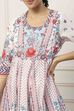White Cotton Floral Printed Kalidar Suit Set image number 1