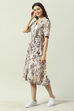 Beige Rayon Straight Fusion Dress image number 2