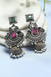 Pink Green Brass Drop & Danglers image number 0