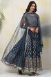 Teal Straight Art Silk Lehenga Set