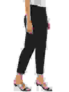 Black Poly Viscose Pants image number 3