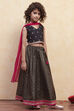 Black Polyester Lehenga Set image number 5