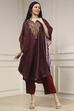 Blue-Brown Satin Printed Fusion Set image number 6