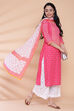 Black Cotton Straight Kurta Flared Palazzo Suit Set image number 0