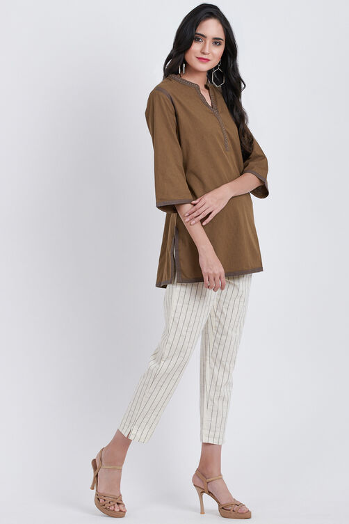 Brown Cotton Three Piece Set image number 3