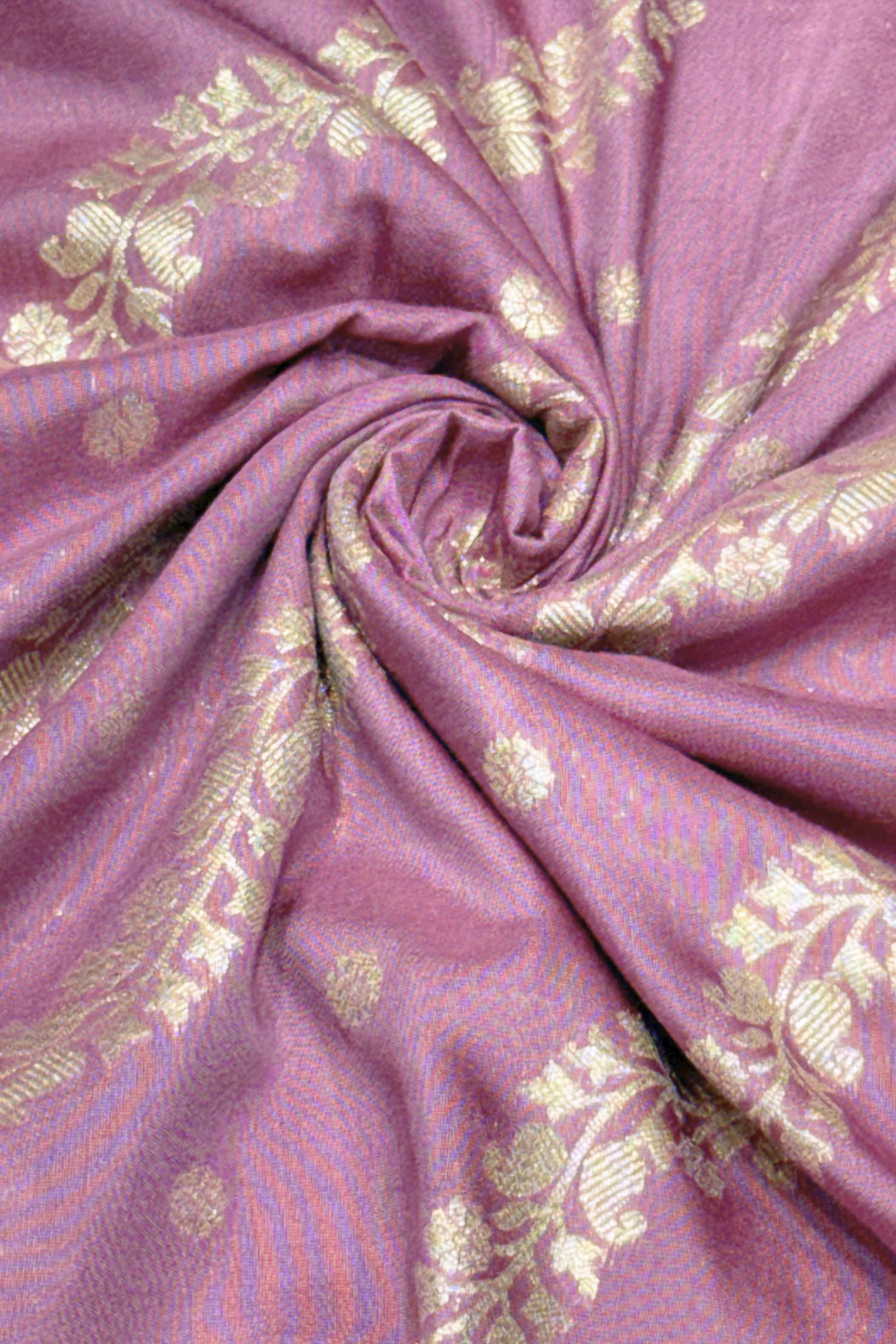 Purple Jacquard Traditional Weaving Unstitched Suit Set image number 2