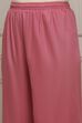 Light Pink Viscose Rayon Straight Palazzos image number 1