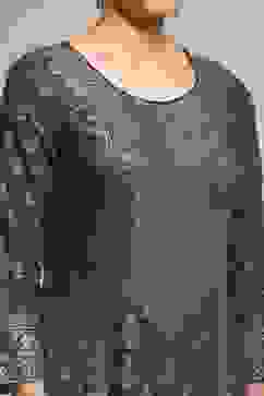 Bottle Green LIVA Straight Printed Kurta image number 1