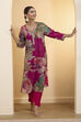 Berry Pink Poly Viscose Straight Kurta image number 0