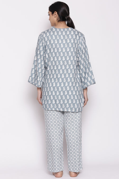 Dark Pink Cotton Printed Loungewear Set image number 6