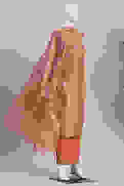 Peach Tissue Machine Embroidered Unstitched Suit Set image number 4