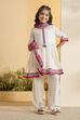 White Viscose Blend Peplum Kurta Set image number 6