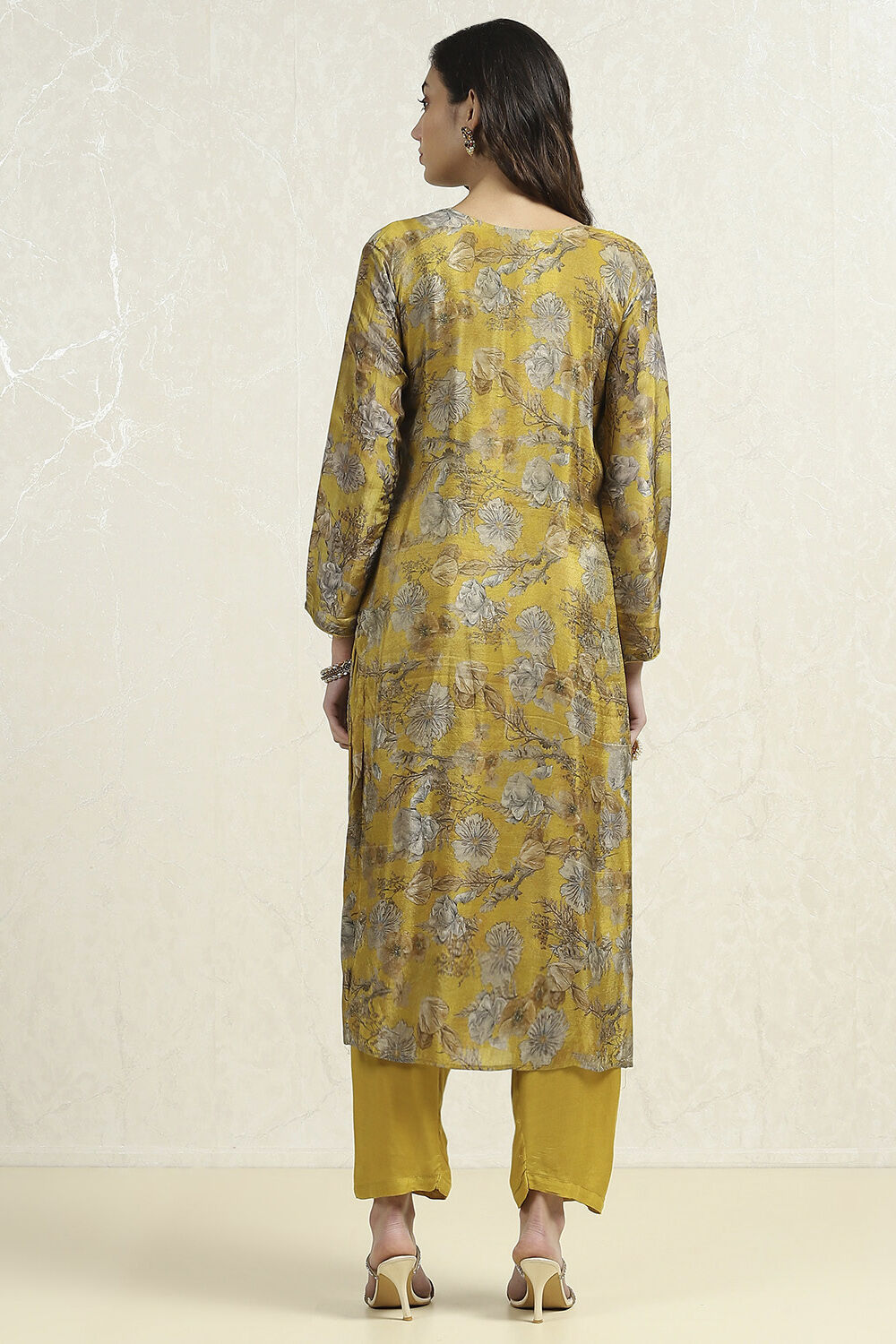 Lime Viscose Blend Embroidered Unstitched Suit Set image number 5