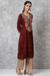 Red Velvet Straight Kurta image number 3