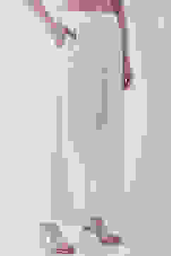 White Solid Straight Palazzos image number 3