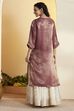 Black Metallic Viscose Poly Yarndyed Straight Kurta image number 4