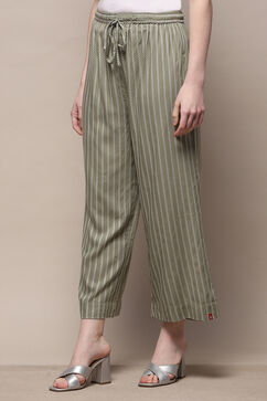 Olive Cotton Yarndyed Palazzo image number 2