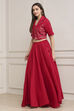 Fuchsia Viscose Rayon Kalidar Lehenga Set image number 3