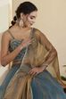 Teal Viscose Blend Kalidar Lehenga Set image number 1
