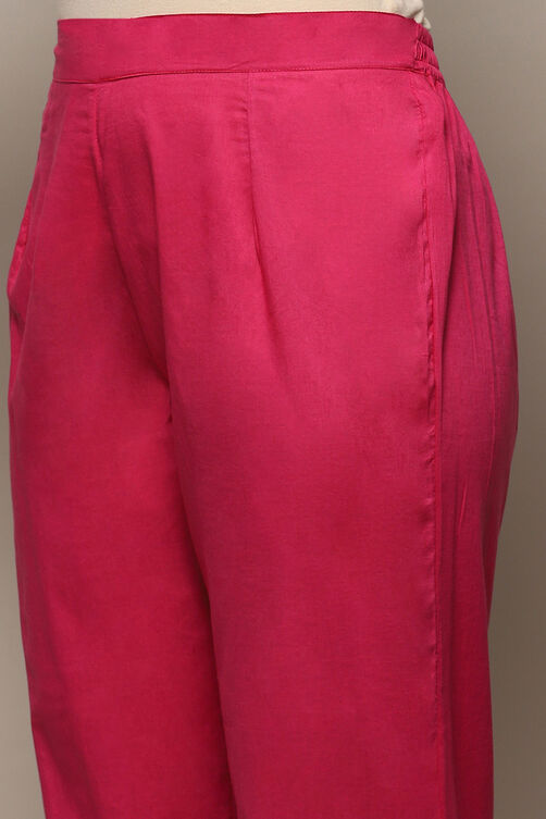 Orange Cotton Unstitched Suit set image number 3