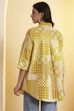 Navy Blue Cotton Checked A-Line Shirt Style Kurta image number 4