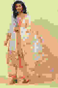 Peach Cotton Straight Kurta Palazzo Suit Set image number 7