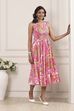 Pink Viscose Rayon Kalidar Dress image number 4