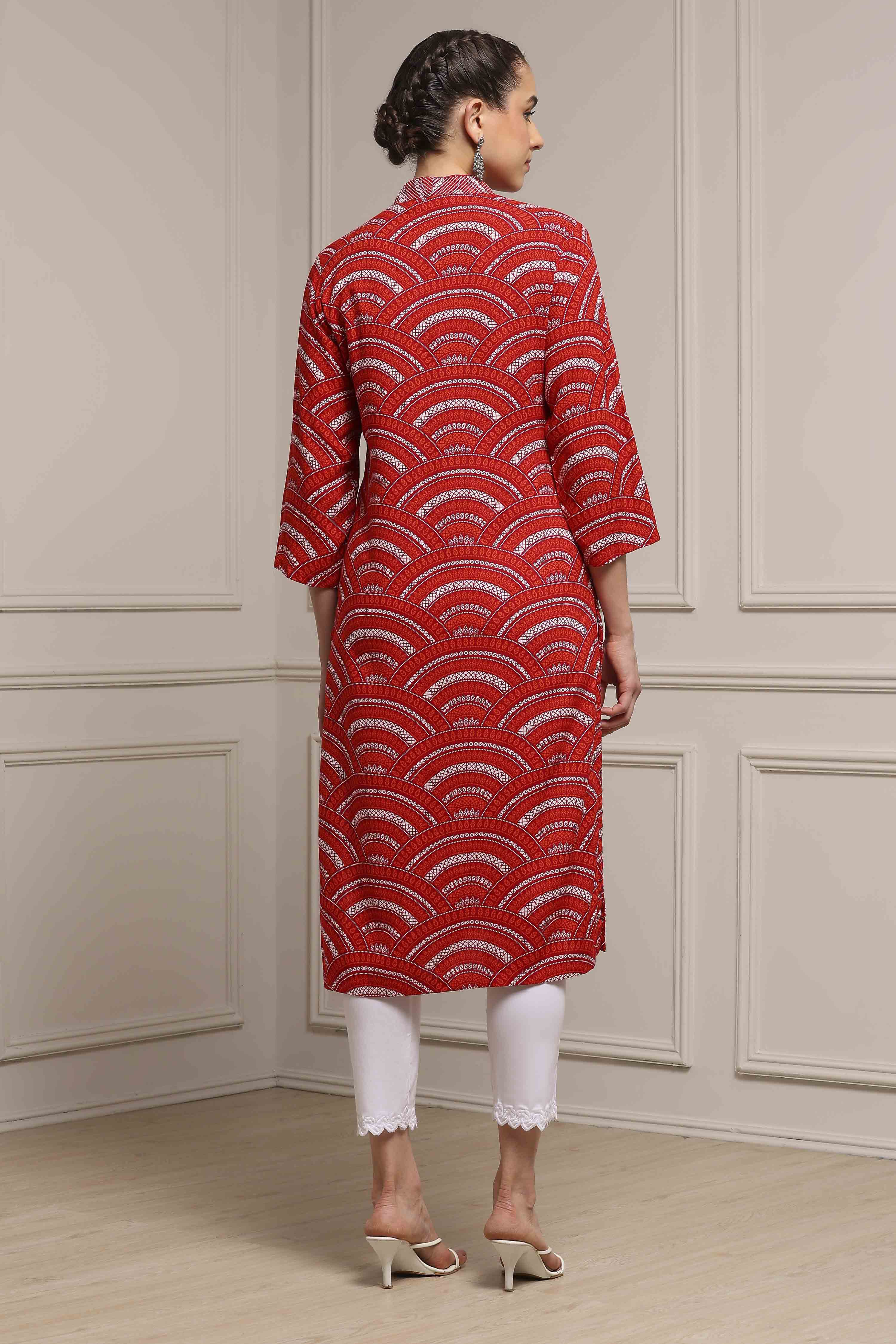 Indigo Blue Viscose Rayon Straight Kurta image number 3