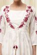 Off-White and Red Anarkali Fusion Set image number 1