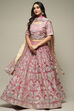 Pink Viscose Embroidered Lehenga Set image number 3