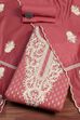 Peach Cotton Blend Thread Embroidered Unstitched Suit Set image number 0
