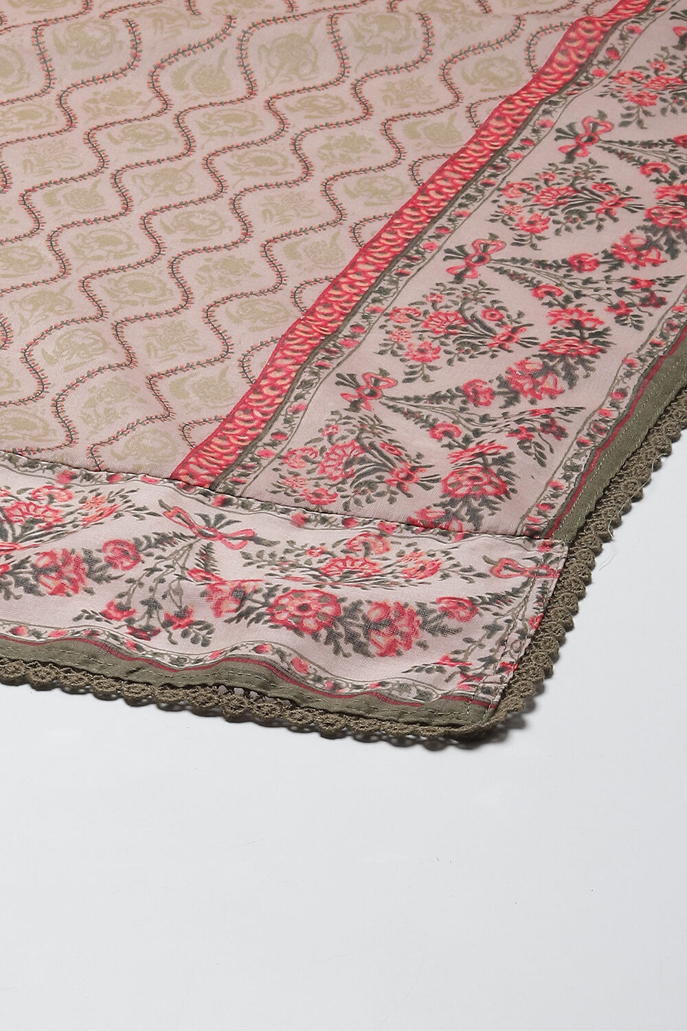 Pink Cotton Straight Kurta Slim Pant Suit Set image number 3