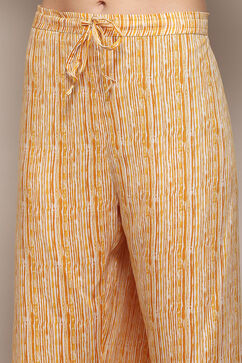 Yellow Rayon Straight Suit Set image number 2
