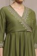 Fuchsia Polyester Blend Anarkali Embroidered Suit Set image number 1