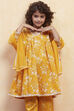 Yellow Cotton Gathered Suit Set image number 7