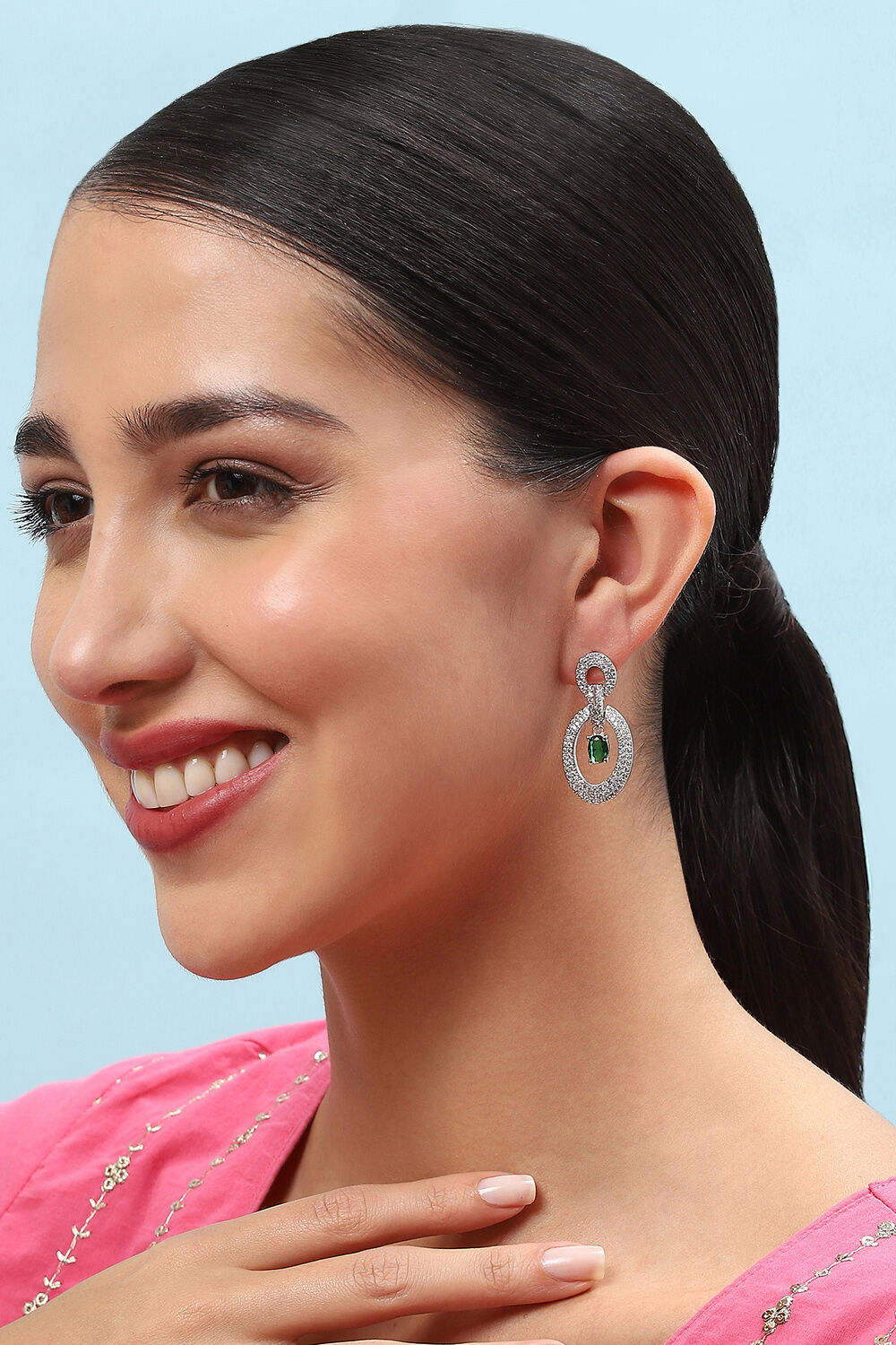 Green Brass earrings image number 1