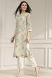 Yellow Cotton Blend Printed Straight Kurta image number 2