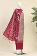 Sea Green Chanderi  Unstitched Suit Set image number 4