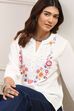 White Cotton Straight Top image number 6