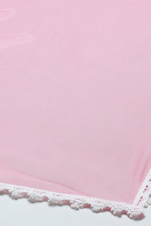 Pink Cotton Tiered Kurta With Palazzo & Net Dupatta  image number 3