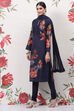 Indigo Cotton Silk Straight Printed Suit Set image number 4