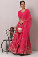 Hot Pink Straight Art Silk Lehenga Set image number 5