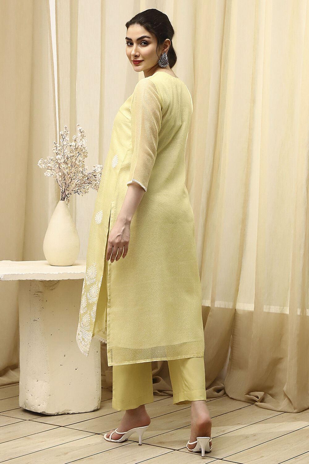 Pink Cotton Machine Embroidered Unstitched Suit Set image number 5