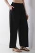 Blue Viscose Rayon Straight Palazzos image number 3