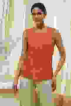 Orange Printed Straight Jacket image number 5