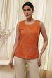 Orange Printed Straight Jacket image number 5