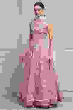 Ivory Polyester Printed Regular Lehenga Set image number 3